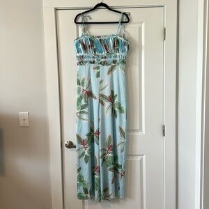 Hutch Rouched Jumpsuit - Blue Floral